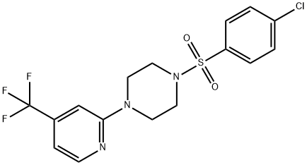 PIPERAZINE, 1-[(4-CHLOROPHENYL)SULFONYL]-4-[4-(TRIFLUOROMETHYL)-2-PYRIDINYL]- Struktur