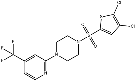 PIPERAZINE, 1-[(4,5-DICHLORO-2-THIENYL)SULFONYL]-4-[4-(TRIFLUOROMETHYL)-2-PYRIDINYL]- Struktur