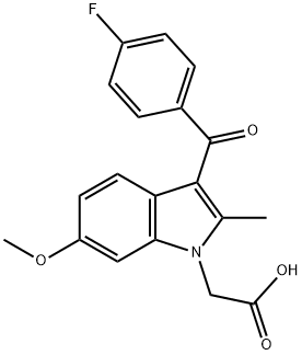 3-(p-Fluorobenzoyl)-6-methoxy-2-methyl-1H-indole-1-acetic acid 结构式