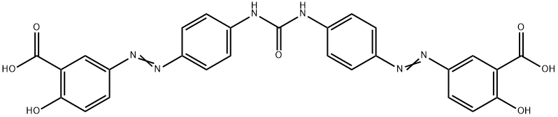 3,3'-[カルボニルビス(イミノ-4,1-フェニレンアゾ)]ビス[6-ヒドロキシ安息香酸] 化学構造式