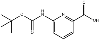 6-叔丁氧羰基氨基吡啶-2-羧酸, 258497-21-1, 结构式
