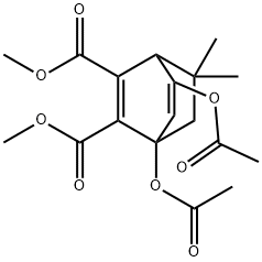 1,5-Di(acetyloxy)-8,8-dimethylbicyclo[2.2.2]octa-2,5-diene-2,3-dicarboxylic acid dimethyl ester Structure