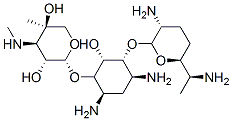 (2R,3R,4R,5R)-2-[(1S,2S,3R,4S,6R)-4,6-diamino-3-[(2R,3R,6S)-3-amino-6-[(1R)-1-aminoethyl]oxan-2-yl]oxy-2-hydroxy-cyclohexyl]oxy-5-methyl-4-methylamino-oxane-3,5-diol Structure