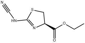 4-Thiazolecarboxylicacid,2-(cyanoamino)-4,5-dihydro-,ethylester,(4R)-(9CI) Structure