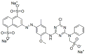 trisodium 3-[[4-[[4-chloro-6-[phenyl(sulphonatomethyl)amino]-1,3,5-triazin-2-yl]amino]-5-methoxy-o-tolyl]azo]naphthalene-1,5-disulphonate|