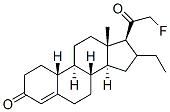21-fluoro-16-ethyl-19-norprogesterone Struktur