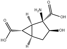 Bicyclo[3.1.0]hexane-2,6-dicarboxylic acid, 2-amino-3-hydroxy-, (1S,2R,3S,5R,6S)- (9CI) Structure