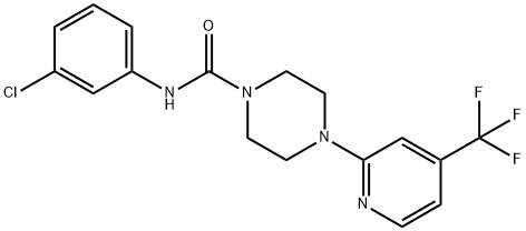 1-PIPERAZINECARBOXAMIDE, N-(3-CHLOROPHENYL)-4-[4-(TRIFLUOROMETHYL)-2-PYRIDINYL]- Structure