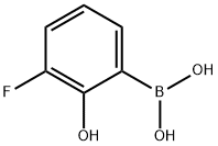 (3-フルオロ-2-ヒドロキシフェニル)ボロン酸 化学構造式