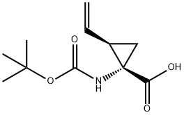 (1S,2R)-REL-1-[[(1,1-二甲基乙氧基)羰基]氨基]-2-乙烯基-环丙羧酸, 259214-55-6, 结构式