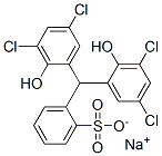 sodium o-[bis(3,5-dichloro-2-hydroxyphenyl)methyl]benzenesulphonate  Struktur