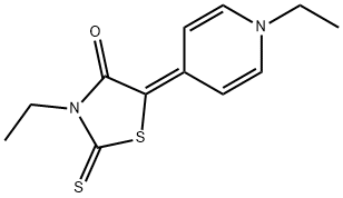 3-ethyl-5-(1-ethyl-(1H)-pyridin-4-ylidene)-2-thioxothiazolidin-4-one  Structure