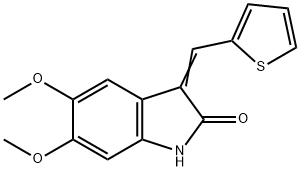 5,6-Dimethoxy-3-(2-thienylmethylidene)-1H-indolin-2-one 结构式