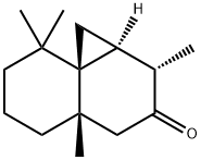 (1aα,8aS)-2α,4aβ,8,8-テトラメチルオクタヒドロシクロプロパ[d]ナフタレン-3(2H)-オン 化学構造式