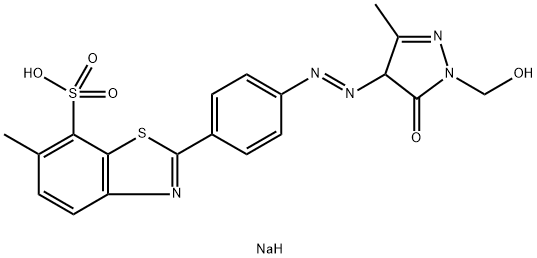 2-[4-[[[1-(Hydroxymethyl)-4,5-dihydro-3-methyl-5-oxo-1H-pyrazol]-4-yl]azo]phenyl]-6-methyl-7-benzothiazolesulfonic acid sodium salt Structure