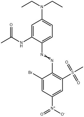 N-[2-[[2-ブロモ-6-(メチルスルホニル)-4-ニトロフェニル]アゾ]-5-(ジエチルアミノ)フェニル]アセトアミド 化学構造式