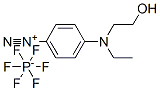 4-[ethyl(2-hydroxyethyl)amino]benzenediazonium hexafluorophosphate Struktur
