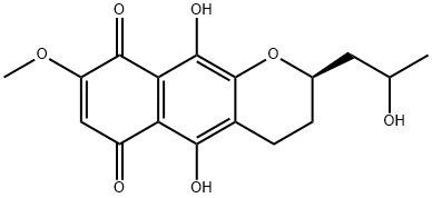 3,4,6,9-Tetrahydro-5,10-dihydroxy-2-(2-hydroxypropyl)-8-methoxy-2H-naphtho[2,3-b]pyran-6,9-dione Struktur