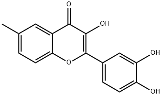 2-(3,4-ジヒドロキシフェニル)-3-ヒドロキシ-6-メチル-4H-クロメン-4-オン 化学構造式