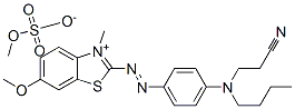 2-[[4-[butyl(2-cyanoethyl)amino]phenyl]azo]-6-methoxy-3-methylbenzothiazolium methyl sulphate Struktur
