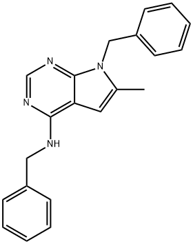 7-ベンジル-N-ベンジル-6-メチル-7H-ピロロ[2,3-d]ピリミジン-4-アミン 化学構造式