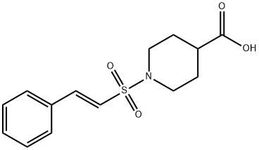 1-[()-2-苯基亚乙基磺酰基]哌啶-4-羧酸, 260441-69-8, 结构式