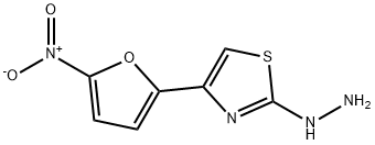 2-ヒドラジノ-4-(5-ニトロ-2-フリル)チアゾール 化学構造式