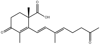 (S)-1,3-Dimethyl-2-[(1E,3E)-3-methyl-7-oxo-1,3-octadienyl]-4-oxo-2-cyclohexene-1-carboxylic acid Structure