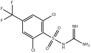 {[AMINO(IMINO)METHYL]AMINO}[2,6-DICHLORO-4-(TRIFLUOROMETHYL)PHENYL]DIOXO-LA MBDA~6~-SULFANE 结构式