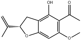 (+)-Methyl(2,3-dihydro-2-isopropenyl-4-hydroxy-6-methoxybenzofuran-5-yl) ketone Structure