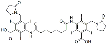 3-[7-[[3-carboxy-2,4,6-triiodo-5-[(2-oxopyrrolidin-1-yl)methyl]phenyl]carbamoyl]heptanoylamino]-2,4,6-triiodo-5-[(2-oxopyrrolidin-1-yl)methyl]benzoic acid,26090-49-3,结构式