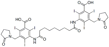 3-[8-[[3-carboxy-2,4,6-triiodo-5-[(2-oxopyrrolidin-1-yl)methyl]phenyl]carbamoyl]octanoylamino]-2,4,6-triiodo-5-[(2-oxopyrrolidin-1-yl)methyl]benzoic acid,26090-50-6,结构式