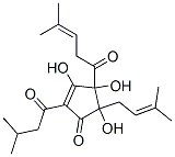 3,4,5-トリヒドロキシ-2-イソバレリル-5-(3-メチル-2-ブテニル)-4-(4-メチル-3-ペンテノイル)-2-シクロペンテン-1-オン 化学構造式
