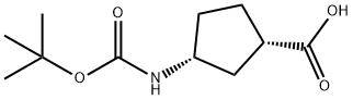(1R,3S)-N-叔丁氧羰基-1-氨基环戊烷-3-甲酸,261165-05-3,结构式
