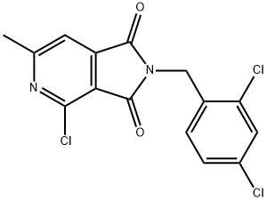 4-chloro-2-(2,4-dichlorobenzyl)-6-methyl-2,3-dihydro-1H-pyrrolo[3,4-c]pyridine-1,3-dione Struktur