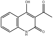 1-[(2-オキソ-4-ヒドロキシ-1,2-ジヒドロキノリン)-3-イル]エタノン 化学構造式