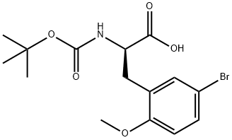 (R)-N-BOC-(5-溴-2-甲氧基苯基)丙氨酸, 261380-17-0, 结构式