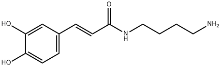 N-(4-アミノブチル)-3,4-ジヒドロキシシンナムアミド 化学構造式