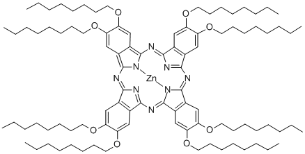 亜鉛2,3,9,10,16,17,23,24-オクタキス(オクチルオキシ)-29H,31H-フタロシアニン 化学構造式