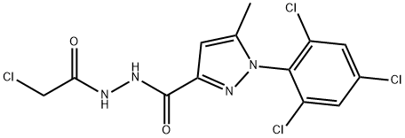 N'3-(2-CHLOROACETYL)-5-METHYL-1-(2,4,6-TRICHLOROPHENYL)-1H-PYRAZOLE-3-CARBOHYDRAZIDE, TECH.,261510-96-7,结构式