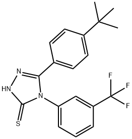 5-(4-(叔丁基)苯基)-4-(3-(三氟甲基)苯基)-4H-1,2,4-三唑-3-硫醇, 261633-26-5, 结构式