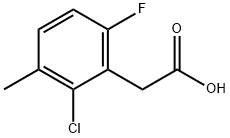 2-クロロ-6-フルオロ-3-メチルフェニル酢酸 化学構造式