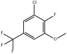 3-クロロ-2-フルオロ-5-(トリフルオロメチル)アニソール 化学構造式