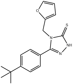 5-(4-叔丁基苯基)-4-(呋喃-2-基甲基)-4H-1,2,4-三唑-3-硫醇,261946-00-3,结构式