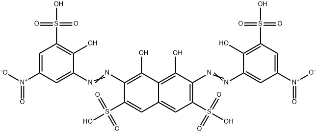4,5-Dihydroxy-3,6-bis[(2-hydroxy-5-nitro-3-sulfophenyl)azo]-2,7-naphthalenedisulfonic acid,26196-08-7,结构式