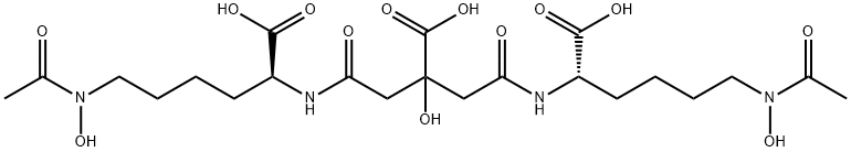 3-[[(1S)-5-(acetyl-hydroxy-amino)-1-carboxy-pentyl]carbamoyl]-2-[[(1S)-5-(acetyl-hydroxy-amino)-1-carboxy-pentyl]carbamoylmethyl]-2-hydroxy-propanoic acid Structure