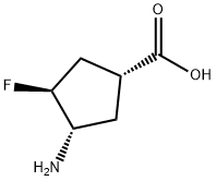 Cyclopentanecarboxylic acid, 3-amino-4-fluoro-, (1R,3S,4S)- (9CI) Struktur
