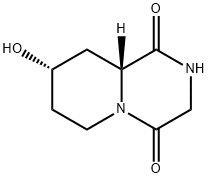 2H-Pyrido[1,2-a]pyrazine-1,4(3H,6H)-dione,tetrahydro-8-hydroxy-,(8S,9aR)-(9CI) Structure