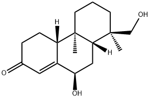 7,15-ジヒドロキシポドカルパ-8(14)-エン-13-オン 化学構造式