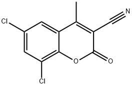 3-CYANO-6,8-DICHLORO-4-METHYLCOUMARIN 化学構造式